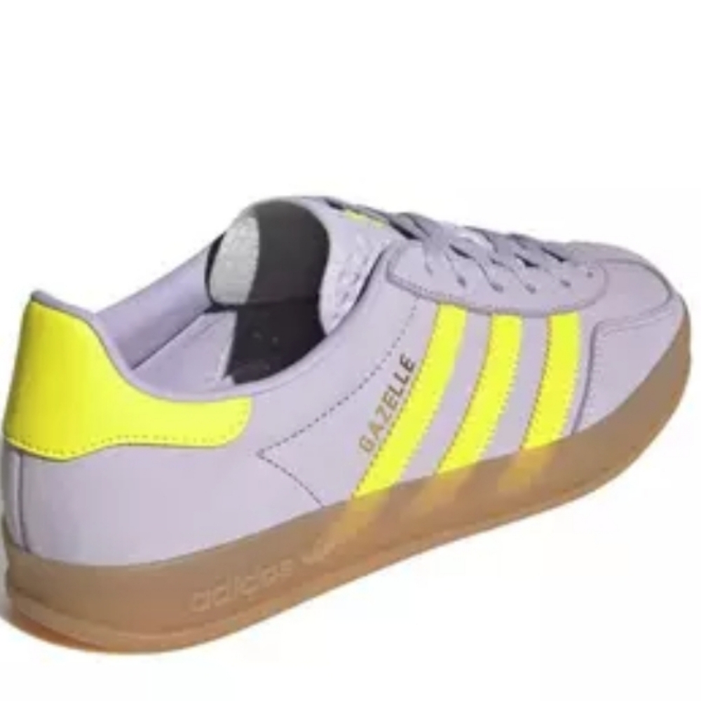 Adidas Women's Gazelle Indoor Silver Dawn/Solar Yellow/Gum - Picture 7 of 8